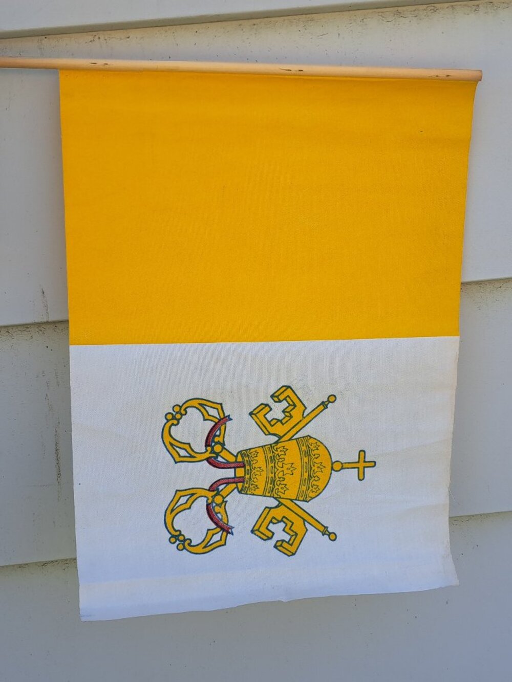 Antique Processional Catholic Papal Flag